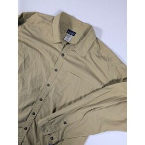Patagonia Shirt Mens L Tan Organic Cotton Long Sleeve Button Down 53152 Khaki